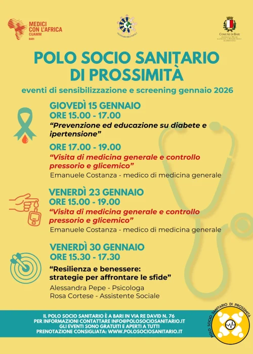 Locandina Eventi Polo Socio Sanitario di Prossimità - 01-26 Fix