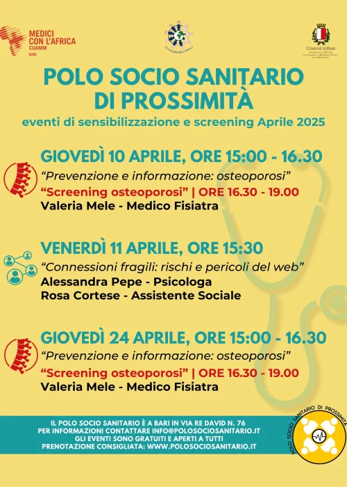 Locandina Eventi Polo Socio Sanitario di Prossimità - 04-25