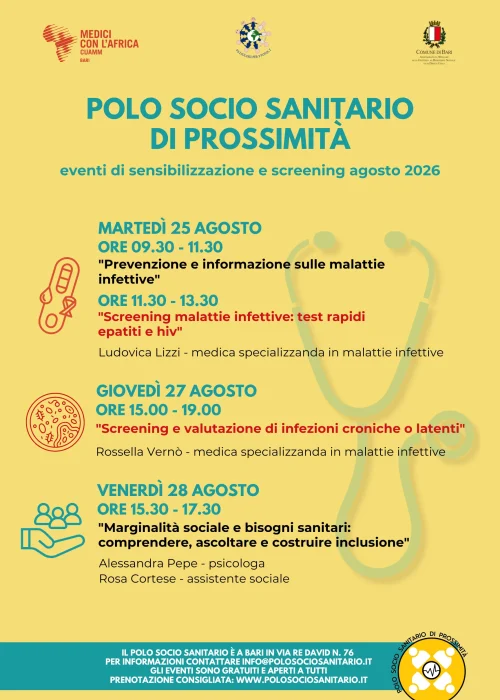 Locandina Eventi Polo Socio Sanitario di Prossimità - 08-26