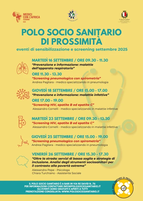 Locandina Eventi Polo Socio Sanitario di Prossimità - 09-25