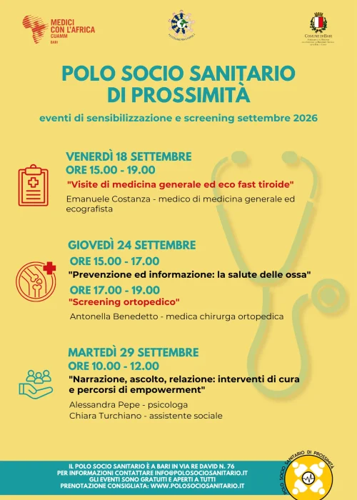 Locandina Eventi Polo Socio Sanitario di Prossimità - 09-26