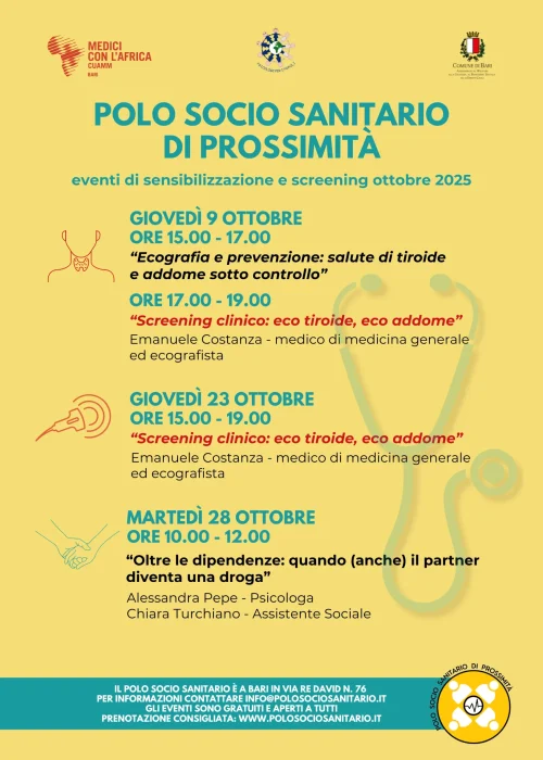 Locandina Eventi Polo Socio Sanitario di Prossimità - 10-25