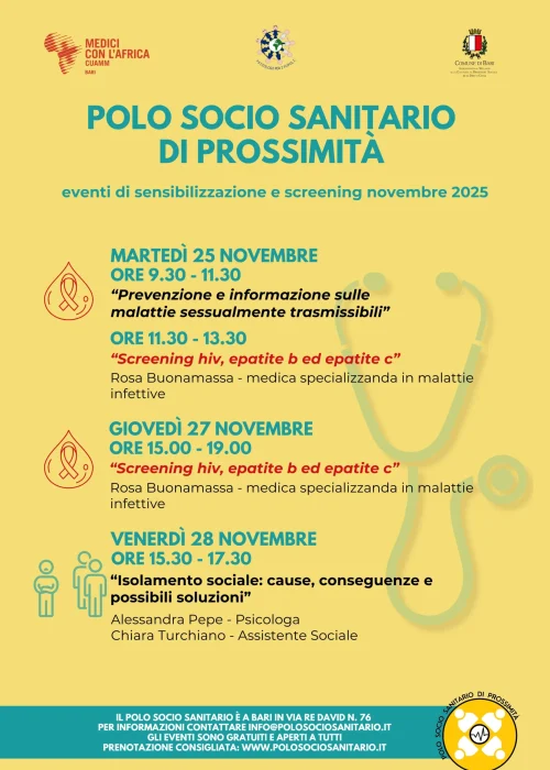 Locandina Eventi Polo Socio Sanitario di Prossimità - 11-25 Fix
